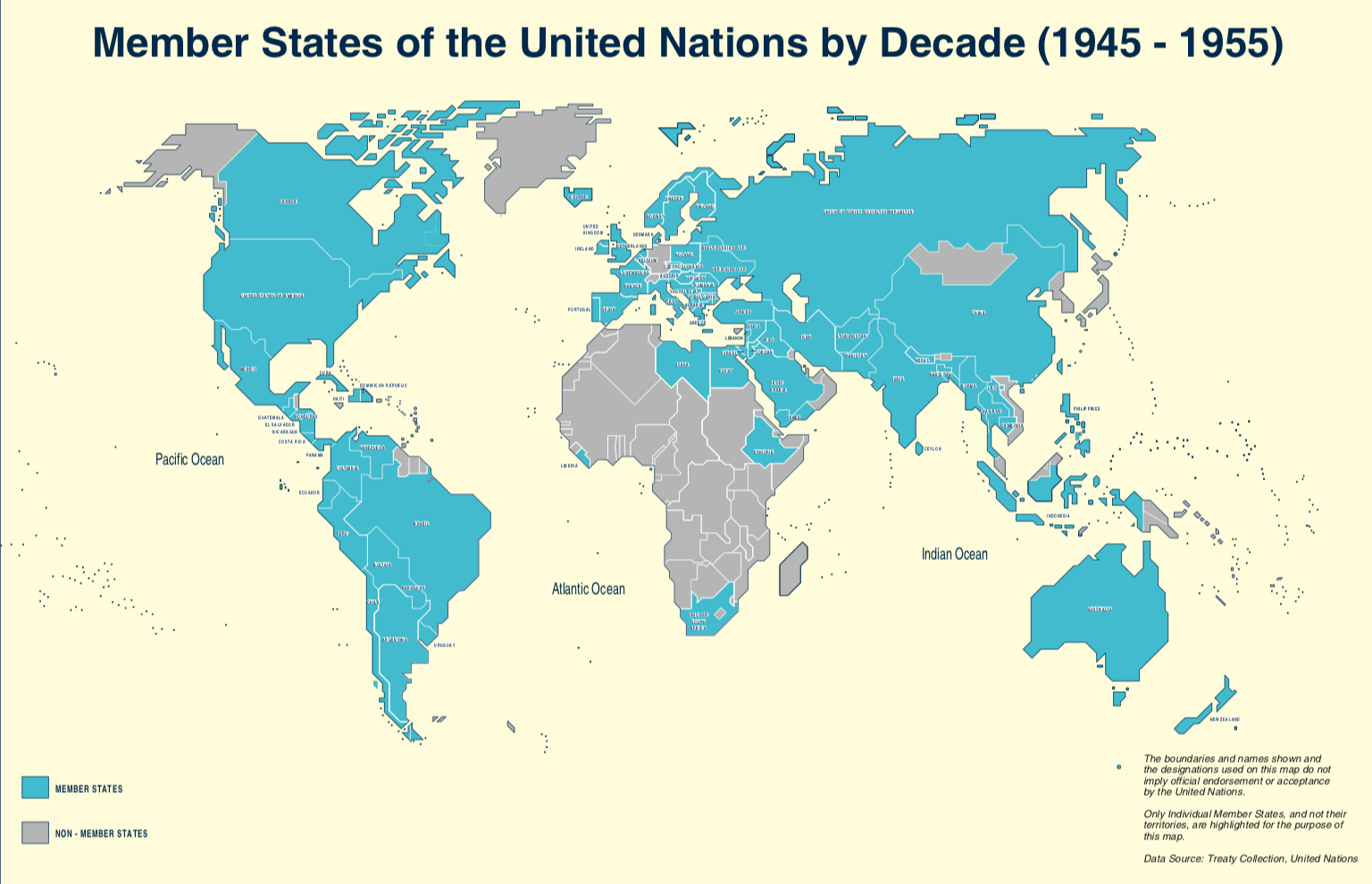 United Nations World Map With Countries